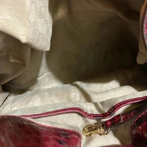 Michael kors burgundy Hamilton Python leather crossbody handbag - Picture 8 of 10